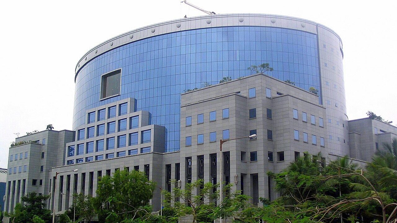 Modern glass office building in a Mumbai business district
