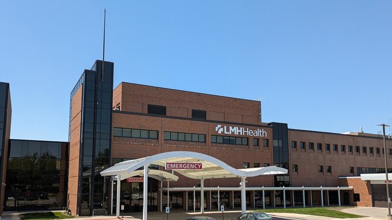 Modern hospital emergency entrance