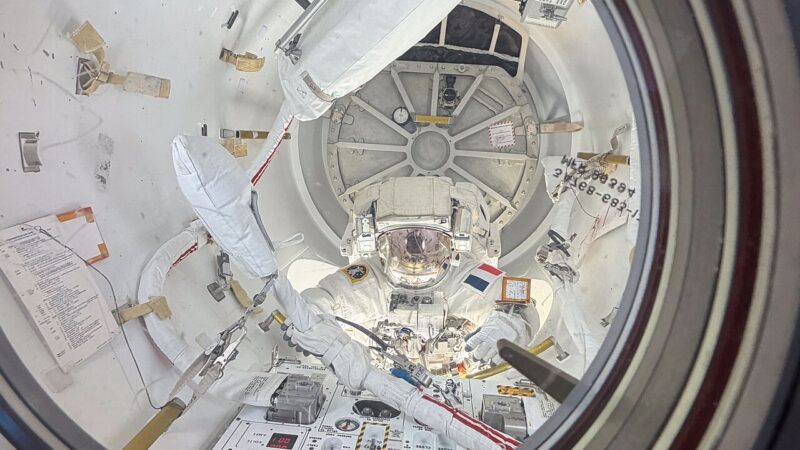 View through an International Space Station window module