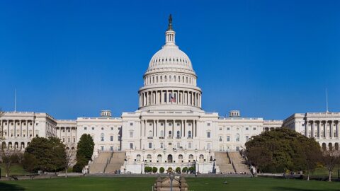 United States Capitol building under a clear sky