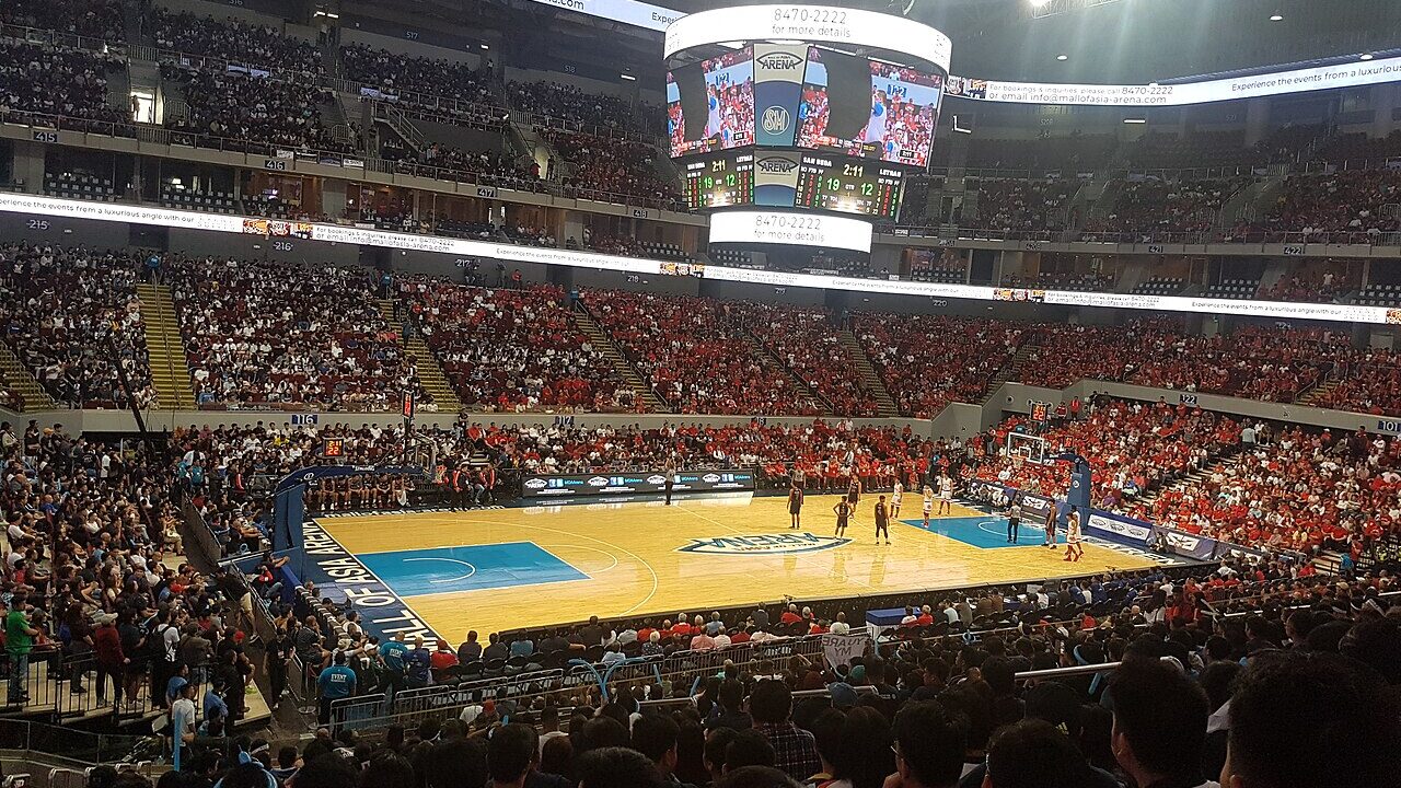 Basketball arena crowd during a game