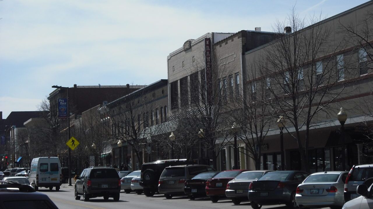 Downtown Lawrence Kansas street view