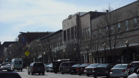 Downtown Lawrence Kansas street view