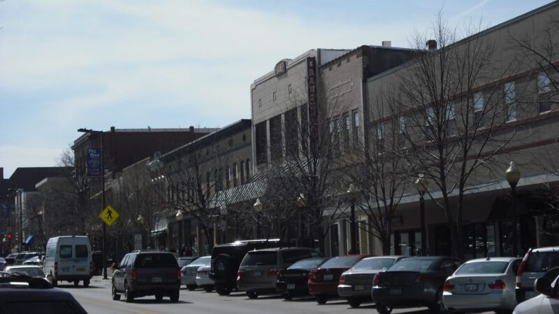 Downtown Lawrence Kansas street view