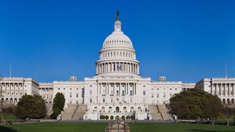US Capitol building under a clear blue sky