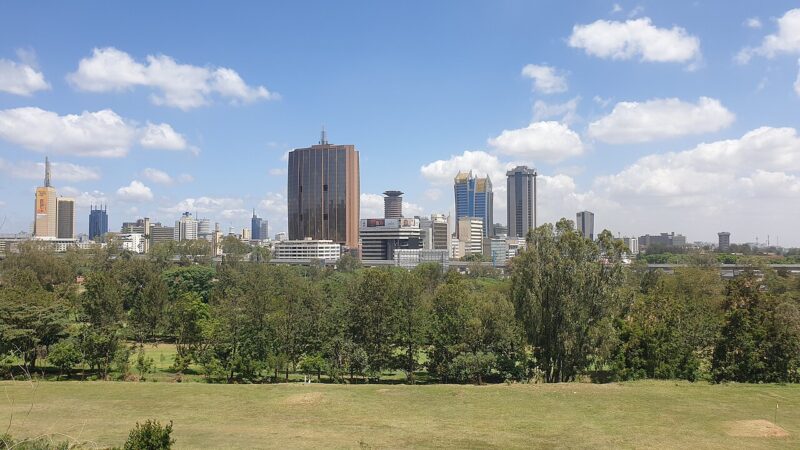 The Nairobi central business district skyline in Kenya