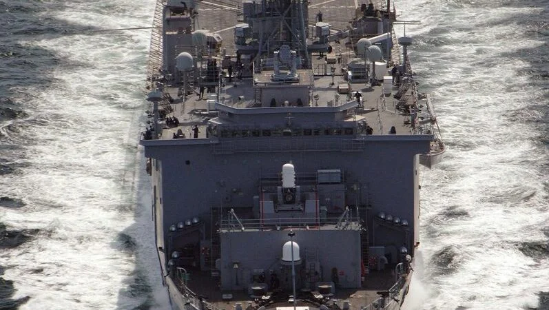 United States Navy ship sailing at sea