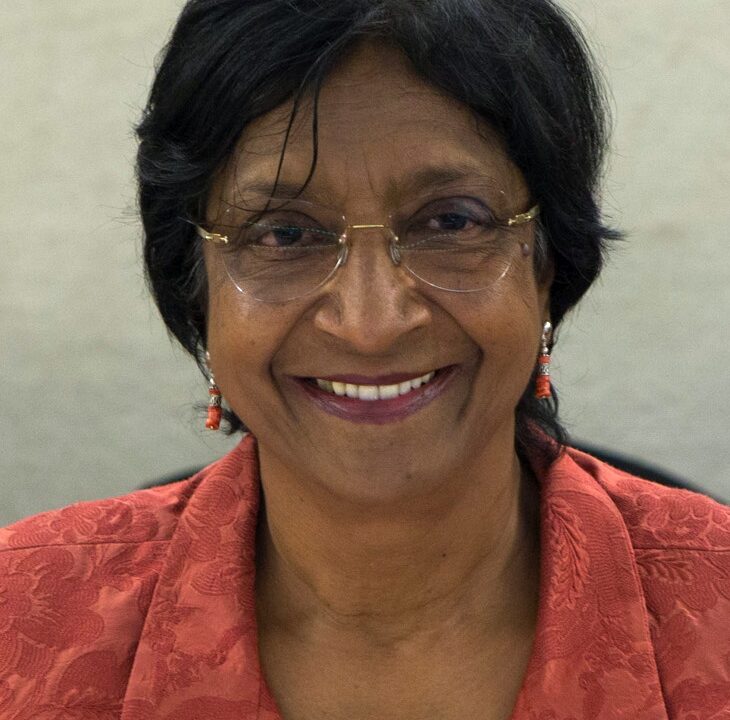 Navi Pillay, 2026 Nobel Peace Prize laureate, smiling portrait